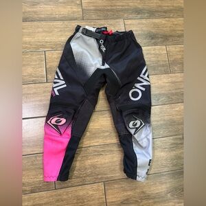 O'Neal Youth Element Motocross Pant Black/gray/pink Padded Moto Size 5/6